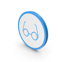 Icon Glasses Blue PNG & PSD Images