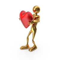 StickMan Carrying Heart PNG & PSD Images