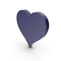 Heart Dark Blue Icon PNG & PSD Images
