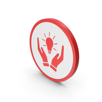 Icon Hands Holding Light Bulb Red PNG & PSD Images