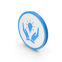 Icon Hands Holding Light Bulb Blue PNG & PSD Images