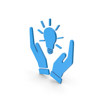 Symbol Hands Holding Light Bulb Blue PNG & PSD Images