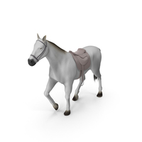 White Horse with Saddle PNG & PSD Images