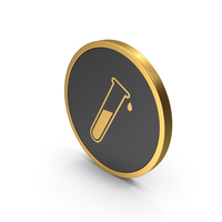 Gold Icon Test Tube PNG & PSD Images