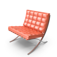 Knoll Orange Leather Barcelona Chair PNG & PSD Images