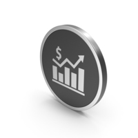 Silver Icon Graph Chart With Dollar Sign PNG & PSD Images