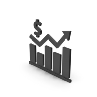 Symbol Graph Chart With Dollar Sign Black PNG & PSD Images