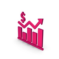 Symbol Graph Chart With Dollar Sign Metallic PNG & PSD Images