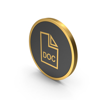 Gold Icon DOC File PNG & PSD Images