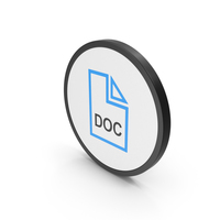 Icon DOC File Blue PNG & PSD Images