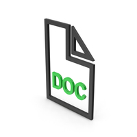 Symbol DOC File Green PNG & PSD Images