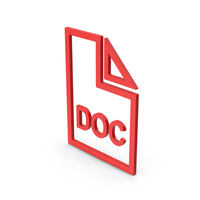 Symbol DOC File Red PNG & PSD Images