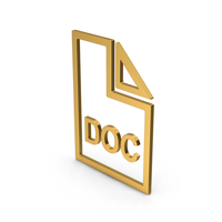 Symbol DOC File Gold PNG & PSD Images
