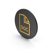 DOC File Gold Icon PNG & PSD Images