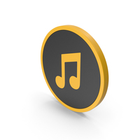 Icon Music Note Yellow PNG & PSD Images