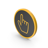 Icon Hand Cursor Yellow PNG & PSD Images