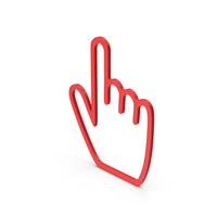 Symbol Hand Cursor Red PNG & PSD Images