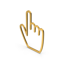 Symbol Hand Cursor Gold PNG & PSD Images