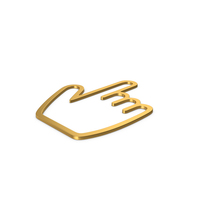 Gold Symbol Hand Cursor PNG & PSD Images