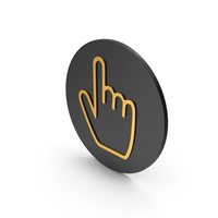 Hand Cursor Gold Icon PNG & PSD Images