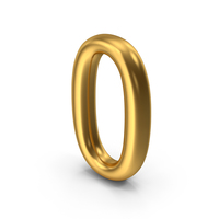 Number 0 Gold PNG & PSD Images