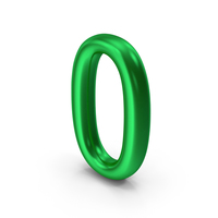 Number 0 Green Metallic PNG & PSD Images