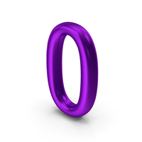 Number 0 Purple Metallic PNG & PSD Images