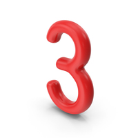 Number 3 Red PNG & PSD Images