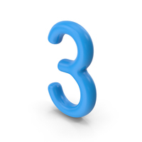 Number 3 Blue PNG & PSD Images