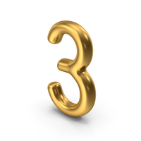 Number 3 Gold PNG & PSD Images