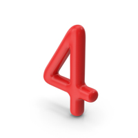 Number 4 Red PNG & PSD Images