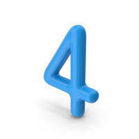 Number 4 Blue PNG & PSD Images