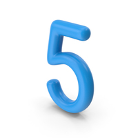 Number 5 Blue PNG & PSD Images