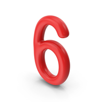 Number 6 Red PNG & PSD Images