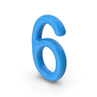 Number 6 Blue PNG & PSD Images