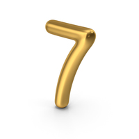 Number 7 Gold PNG & PSD Images