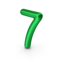 Number 7 Green Metallic PNG & PSD Images