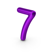 Number 7 Purple Metallic PNG & PSD Images