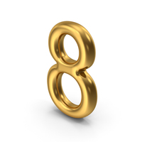 Number 8 Gold PNG & PSD Images