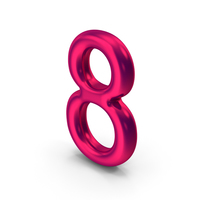 Number 8 Metallic PNG & PSD Images