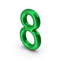 Number 8 Green Metallic PNG & PSD Images