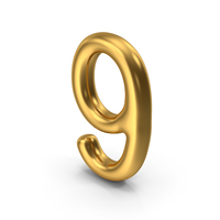 Number 9 Gold PNG & PSD Images