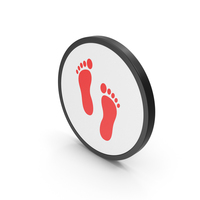 Icon Footprint Red PNG & PSD Images
