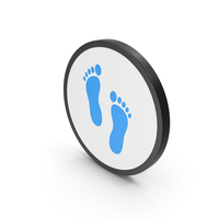 Icon Footprint Blue PNG & PSD Images