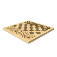 Wood Chess Board with Chess Figure PNG & PSD Images