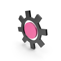 Gear Black and Pink Icon PNG & PSD Images