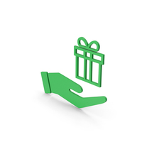 Symbol Hand Holding Gift Green PNG & PSD Images