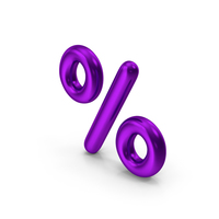Percentage Symbol Purple Metallic PNG & PSD Images
