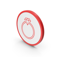 Icon Diamond Ring Red PNG & PSD Images