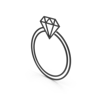 Symbol Diamond Ring Black PNG & PSD Images